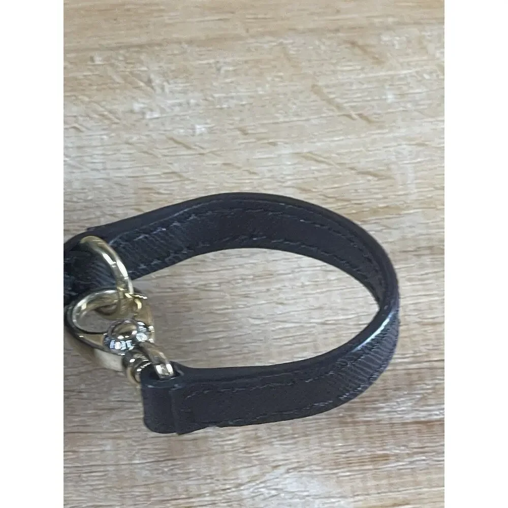 Henri Bendel Black Saffiano Leather Dog Baggie Holder with Clip W Bags